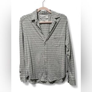 Frank & Eileen | Tee Lab 100% Cotton Gray Stripe Button Up Eileen Shirt | Medium